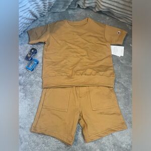 Boys Shirt and Boys Shorts Set Camel Color Summer Sportswear Size 4 Years